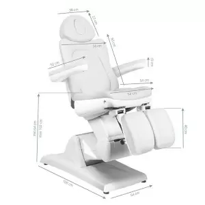 Косметическое кресло с электрическое AZZURRO 870S PEDI 3 мотора, белое