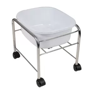 STRAIGHT PEDICURE TRAY WITH CHROME WHEELS