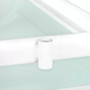 Estetinis kosmetikos prietaiso stalas, pagamintas iš metalo ir stiklo, su ratukais
