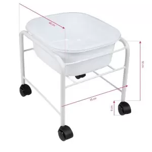 GERADE PEDICURE TRAY MIT RÄDERN WEISS