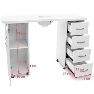 DESK 2027 WHITE TWO CABINETS WITH ABSORBER