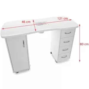 DESK 2027 WHITE TWO CABINETS WITH ABSORBER