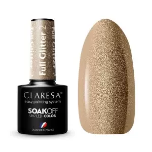 FULL GLITTER 2 CLARESA / Гель-лак для ногтей 5мл