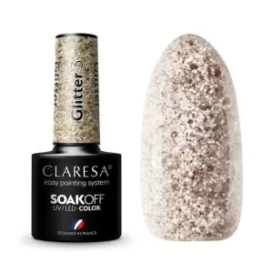 GLITTER 3 CLARESA / Gelinis nagų lakas 5мл