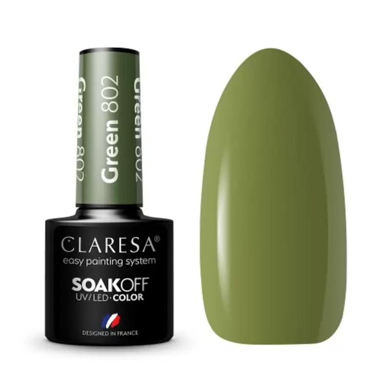 GREEN 802 CLARESA / Гель-лак для ногтей 5мл GREEN 802 CLARESA / Гель-лак для ногтей 5мл