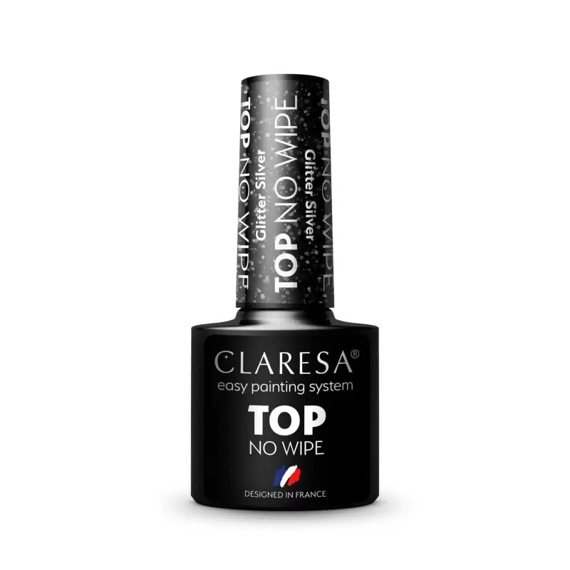 CLARESA Top No Wipe 5ml Glitter Silver