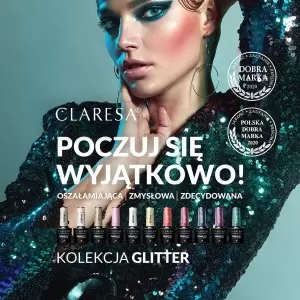 GLITTER 2 CLARESA / Гель-лак для ногтей 5мл