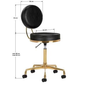 KOSMETINĖ taburetė H5 GOLDEN BLACK