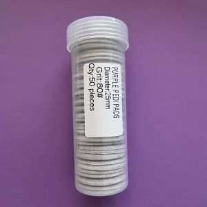 Keičiamos dildės ant minkšto pagrindo pedikiūro diskui Ø25mm 80grit (1vnt)