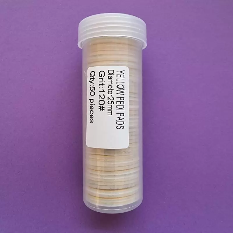 Keičiamos dildės ant minkšto pagrindo pedikiūro diskui Ø25mm 120grit (1vnt) Keičiamos dildės ant minkšto pagrindo pedikiūro diskui Ø25mm 120grit (1vnt)