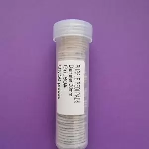 Keičiamos dildės ant minkšto pagrindo "su skylutėmis" pedikiūro diskui Ø20mm 80grit (1vnt)