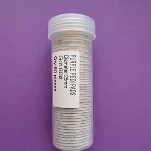 Keičiamos dildės ant minkšto pagrindo "su skylutėmis" pedikiūro diskui Ø25mm 80grit (1vnt)