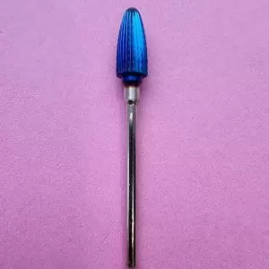 Kietmetalio freza antgalis "Medium Blue", tinka akrilo ir gelio apdorojimui