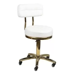 Tabouret cosmétique Gold AM-961 blanc