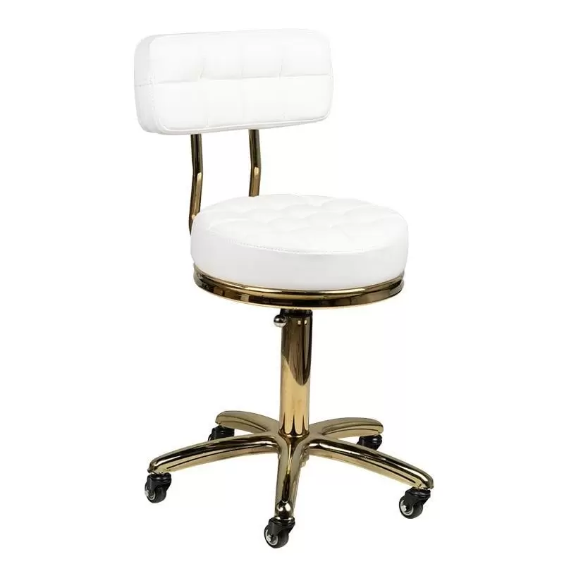 Kosmetinė taburetė Gold AM-961 balta