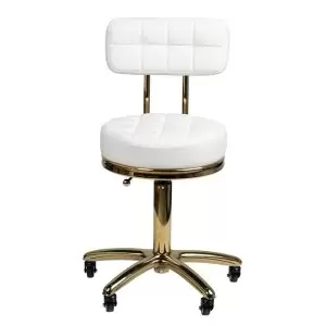 Tabouret cosmétique Gold AM-961 blanc