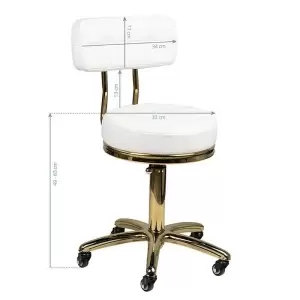 Kosmetinė taburetė Gold AM-961 balta