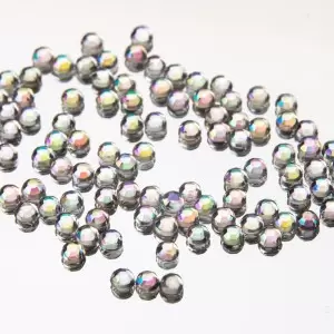 Nagų puošybos akmenukai imitacinio stiklo vaivorykštiniai 2 mm 100 vnt Nr. 1