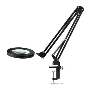 Glow 308 LED-lampa med förstoringsglas för bordsskiva svart USB