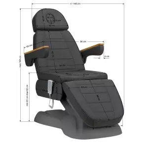 Elektrinė kosmetinė kėdė SILLON Lux 3 varikliai, pilka, pilkas pagrindas