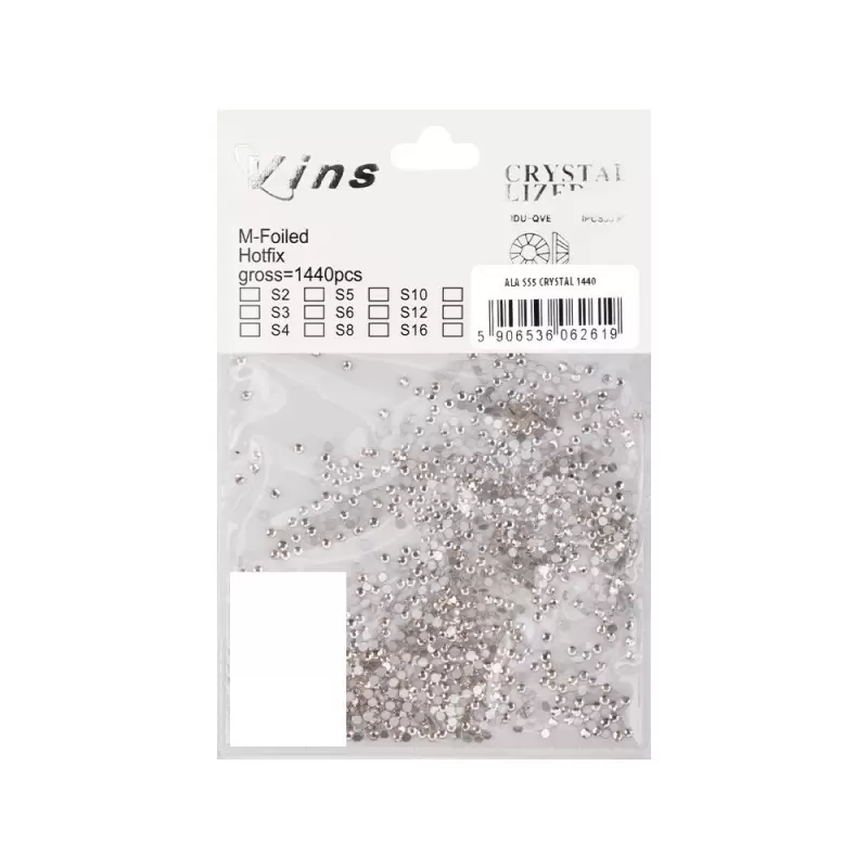 Stiklo nagų akmenukai SS5 Crystal 1440 vnt. pakuotė
