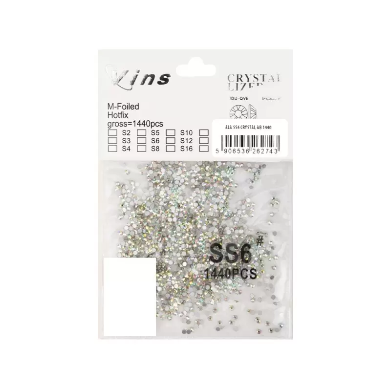 Stiklo vinių akmenukai SS6 Crystal AB 1440 vnt. vienoje pakuotėje Stiklo vinių akmenukai SS6 Crystal AB 1440 vnt. vienoje pakuotėje