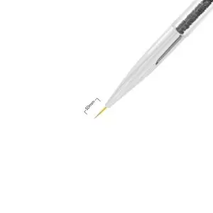 Dekoravimo šepetėlis su plunksna 2-in-1, su cirkonais, 10 mm