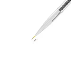 Dekoravimo šepetėlis su plunksna 2-in-1, su cirkoniais, 9 mm ilgio šereliai