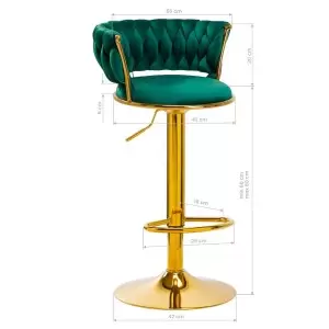 4Rico baro taburetė QS-B313a Green Velvet