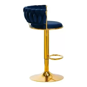 4Rico Барный стул QS-B313a темно-синий бархат