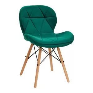 Skandinavischer Stuhl 4Rico QS-186 Grüner Samt