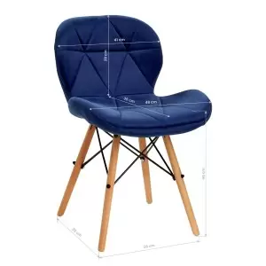 4Скандинавский стул Rico QS-186 темно-синий бархат