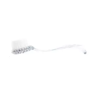 Pennello rotondo per manicure e spolvero con manico incolore.