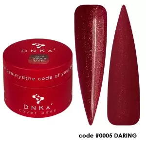 0005 DNKa Cover Base 30 ml (vyno su aukso ir raudonu blizgesiu)