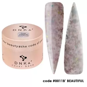 0011b DNKa Cover Base 30 ml (молочно-розовый с разноцветной поталью)