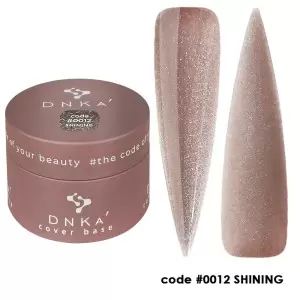 0012 DNKa Cover Base 30 ml (švelniai ruda su sidabriniu blizgesiu)