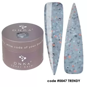 0047 DNKa Cover Base 30 ml (сине-серый с разноцветной поталью)
