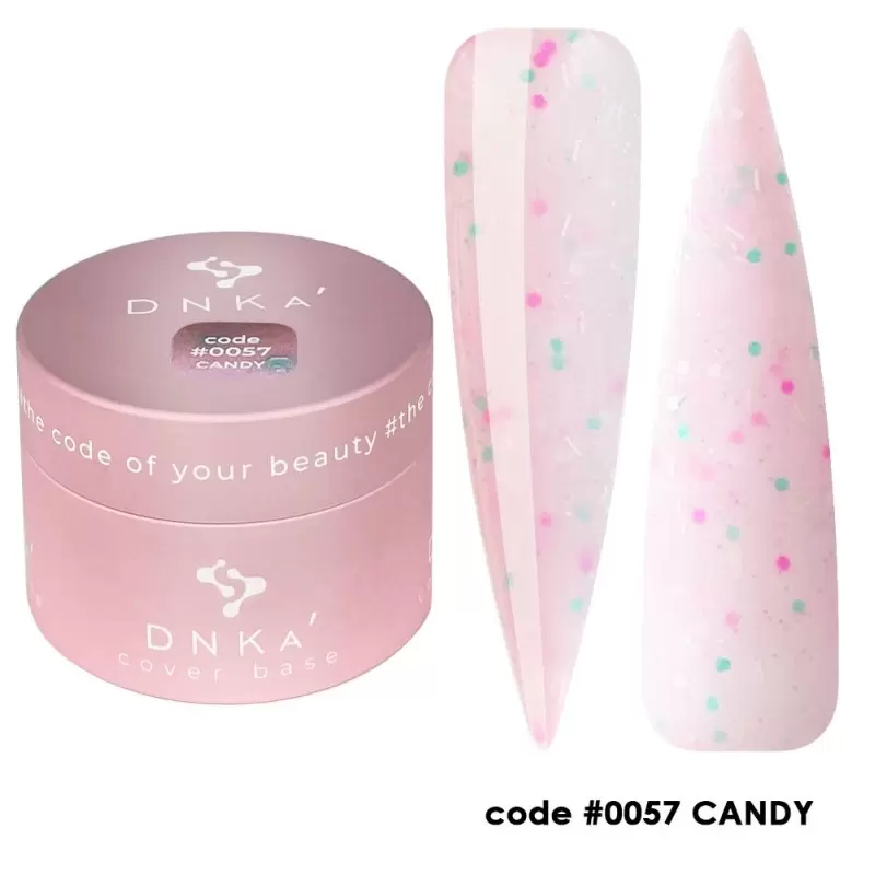 0057 DNKa dengiamoji bazė 30 ml (rožinė su žaliais ir rožiniais pabarstukais) 0057 DNKa dengiamoji bazė 30 ml (rožinė su žaliais ir rožiniais pabarstukais)