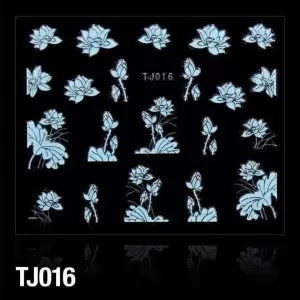 3D LIPDUKAI TJ016 MĖLYNA SU SIDABRO JUOSTELE