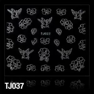 3D LIPDUKAI TJ037 JUODA SU SIDABRO JUOSTELE
