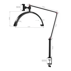 "Glow MX3" darbinė lempa stalviršiui, juoda