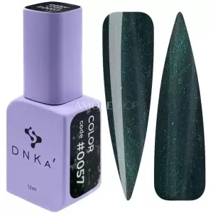 DNKa gelinis nagų lakas 0057 (tamsiai žalias su mikro blizgučiais), 12 ml