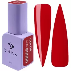 DNKa Гель-лак для ногтей 0080 (классический красный, эмаль), 12 мл
