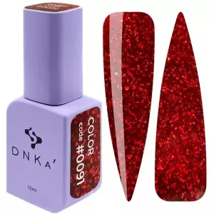 DNKa gelinis nagų lakas 0091 (raudonas su blizgučiais), 12 ml