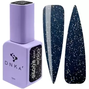 DNKa gelinis nagų lakas 0098 (tamsiai mėlynas su blizgučiais), 12 ml