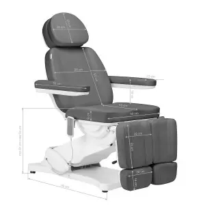 Электро косметологическое кресло SILLON CLASSIC с 2 педимоторами, серое