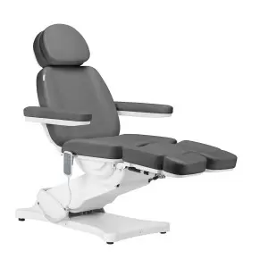 Elektrinis kosmetinis krėslas SILLON CLASSIC, 3 varikliai, su pedikiūro lopšiu, pilka