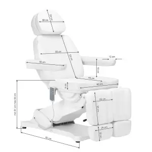 Электро косметическое кресло SILLON CLASSIC, 3 мотора, с педи-люлькой, белое