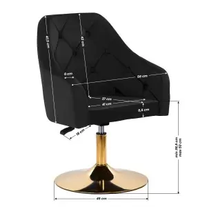 4 Rico QS-BL14G Sukamoji kėdė "Velvet Black