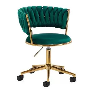 4Cadeira giratória de veludo verde Rico QS-GW01G Rico QS-GW01G